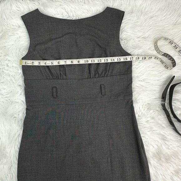 Adrienne Vittadini Women's NWT Black Grey Minimalist Belted Sheath Dress 6/C34 - Picture 8 of 11